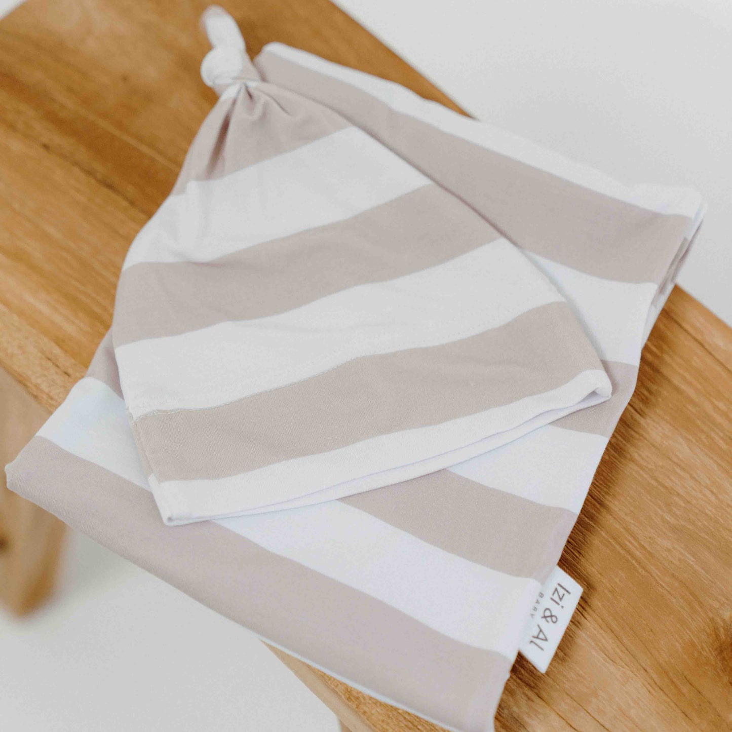 Seashell Stripe Beige 6-In-1 Multi-Use Capsule Cover | Includes Free Top Knot Beanie | Pre-Order