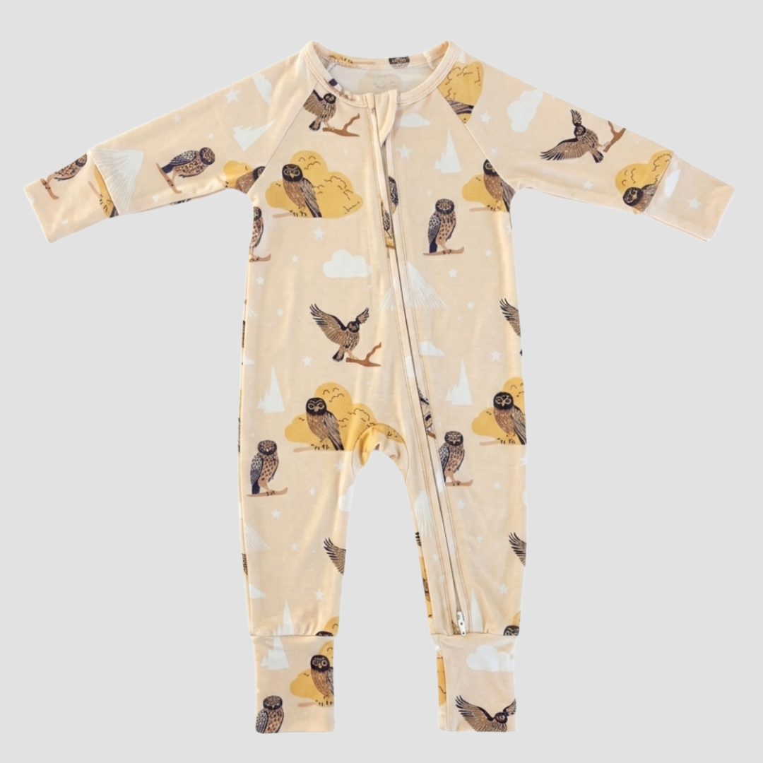 Owl & Mountains Bamboo Onesie