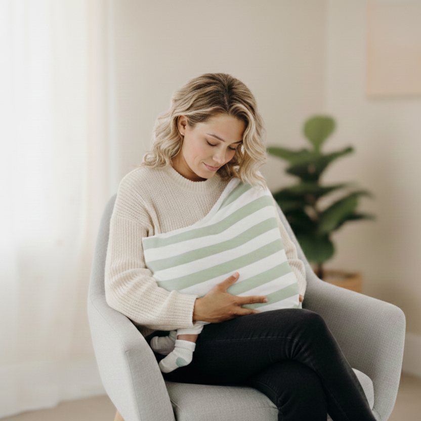 Sage Stripe 6-In-1 Multi-Use Cover | Includes Free Top Knot Beanie