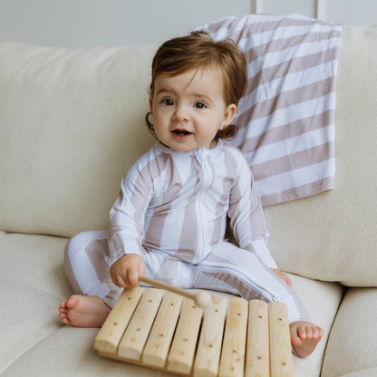 Seashell Stripe Bamboo Onesie