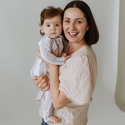 Seashell Stripe Bamboo Onesie
