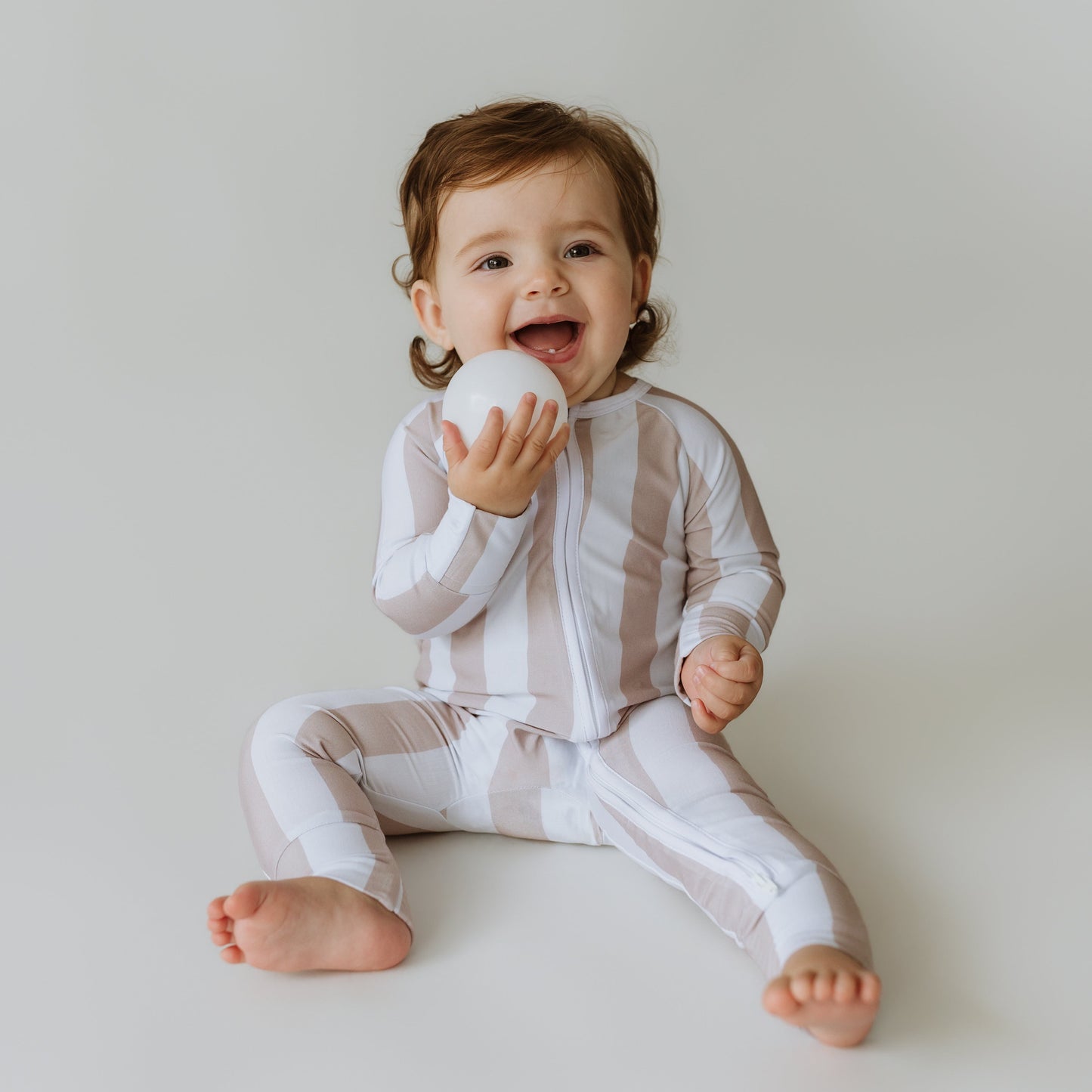 Seashell Stripe Bamboo Onesie