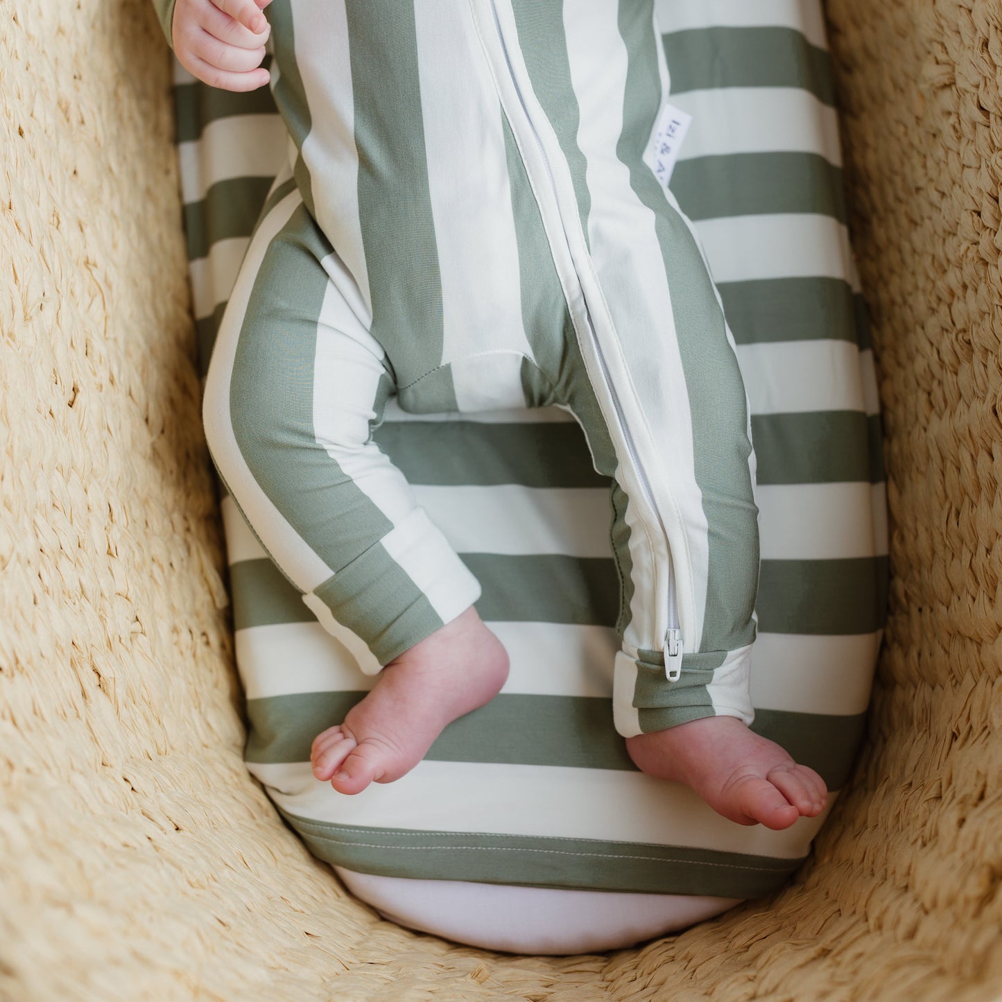Sage Stripe Bamboo Onesie