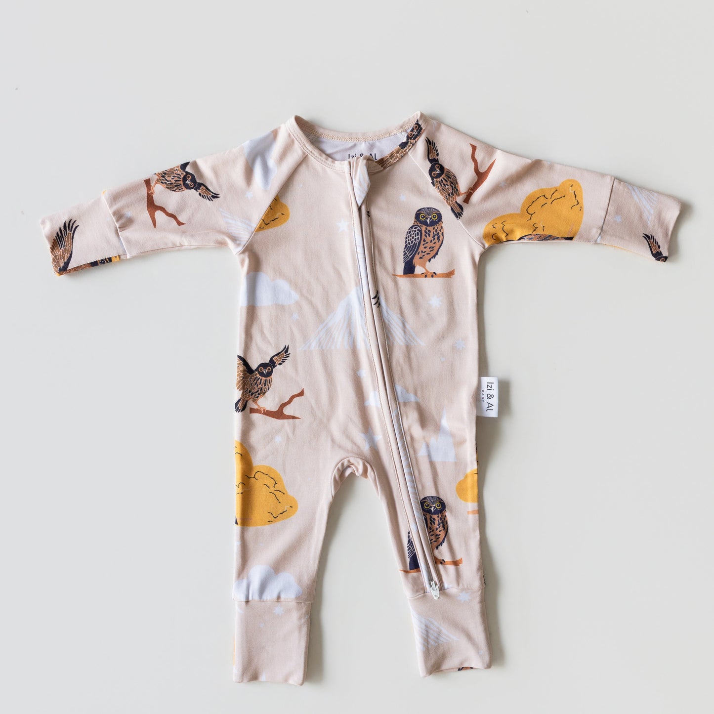 Owl & Mountains Bamboo Onesie