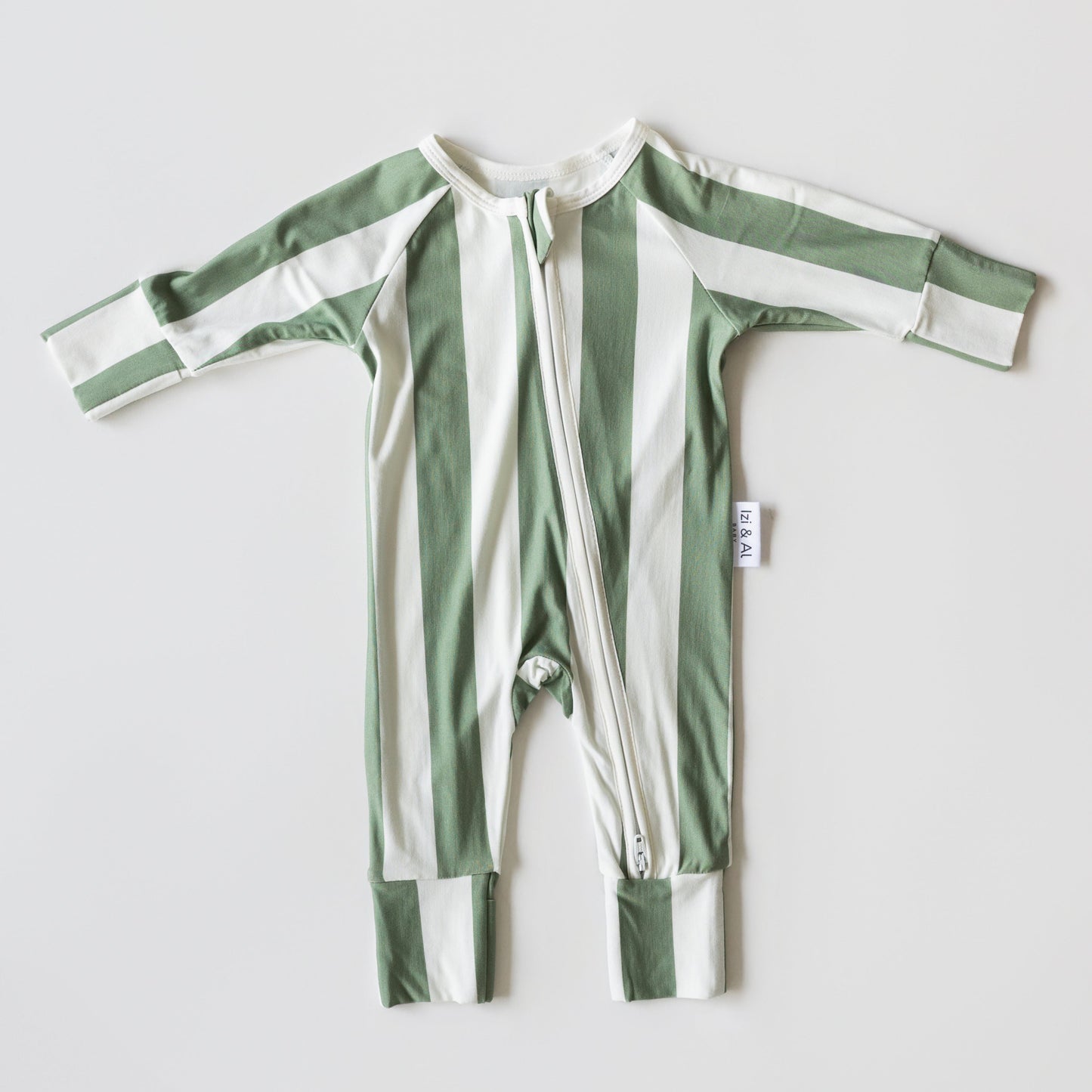 Sage Stripe Bamboo Onesie