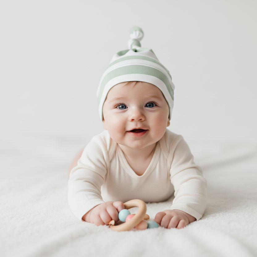 Sage Stripe 6-In-1 Multi-Use Cover  | Includes Free Top Knot Beanie