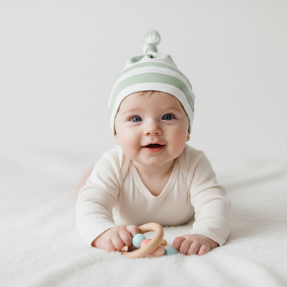 Sage Stripe 6-In-1 Multi-Use Cover  | Includes Free Top Knot Beanie