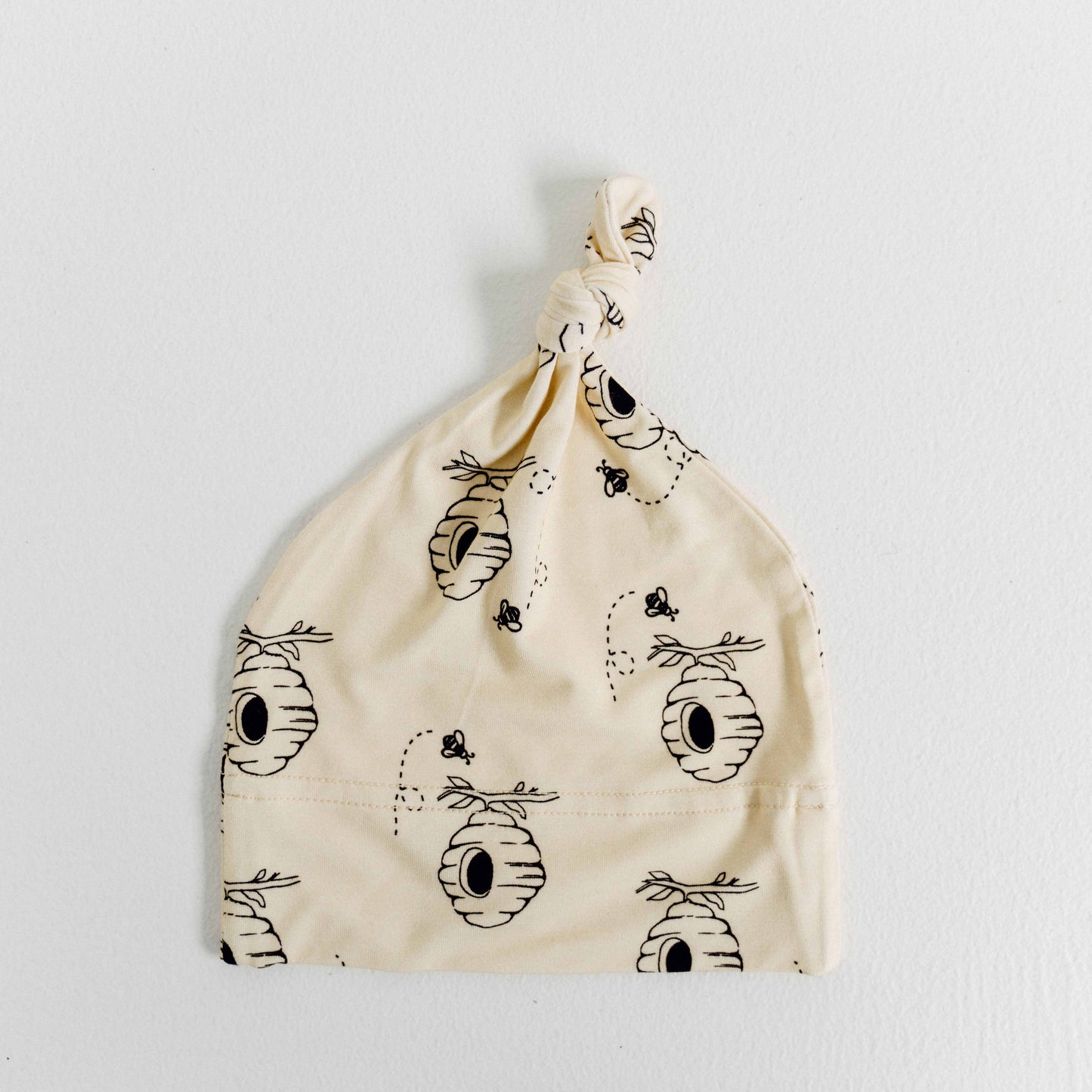 Honey & Hive Yellow Top Knot Beanie