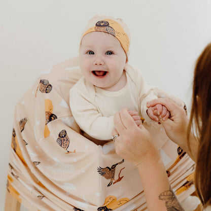 Owl & Mountains -  Ruru & Taranaki 6-In-1 Multi-Use Capsule Cover  | Includes Free Top Knot Beanie