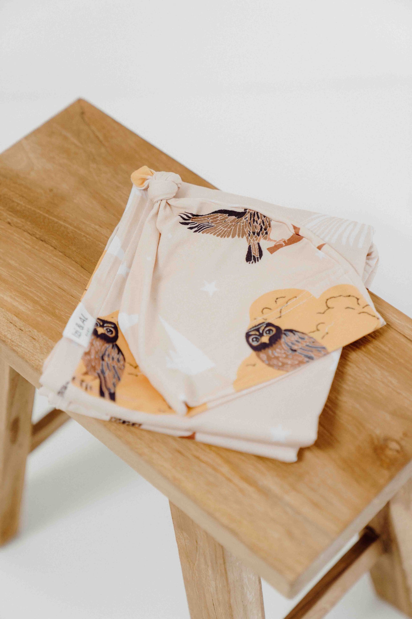 Ruru & Taranaki - Owl & Mountains Top Knot Beanie