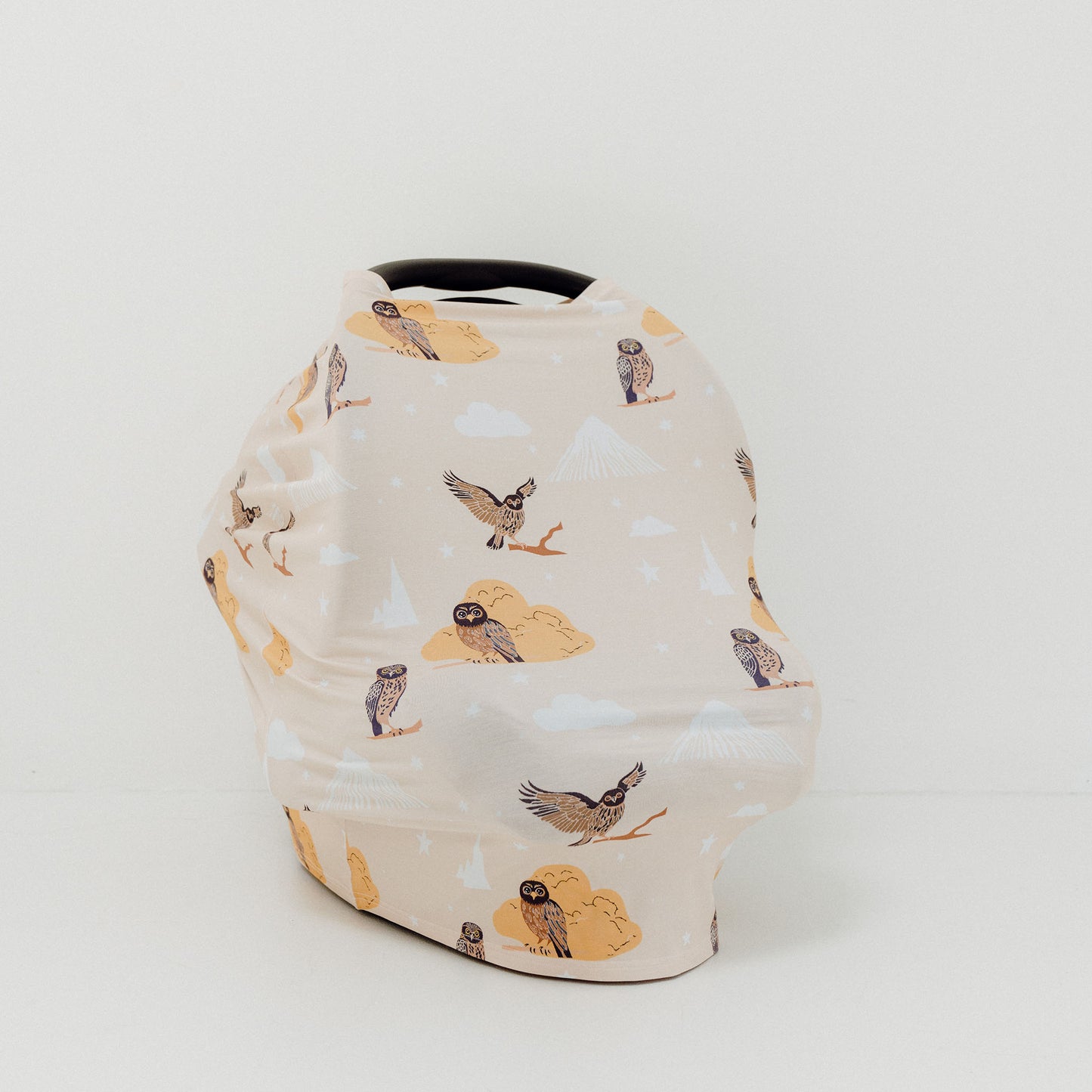 Owl & Mountains -  Ruru & Taranaki 6-In-1 Multi-Use Capsule Cover  | Includes Free Top Knot Beanie