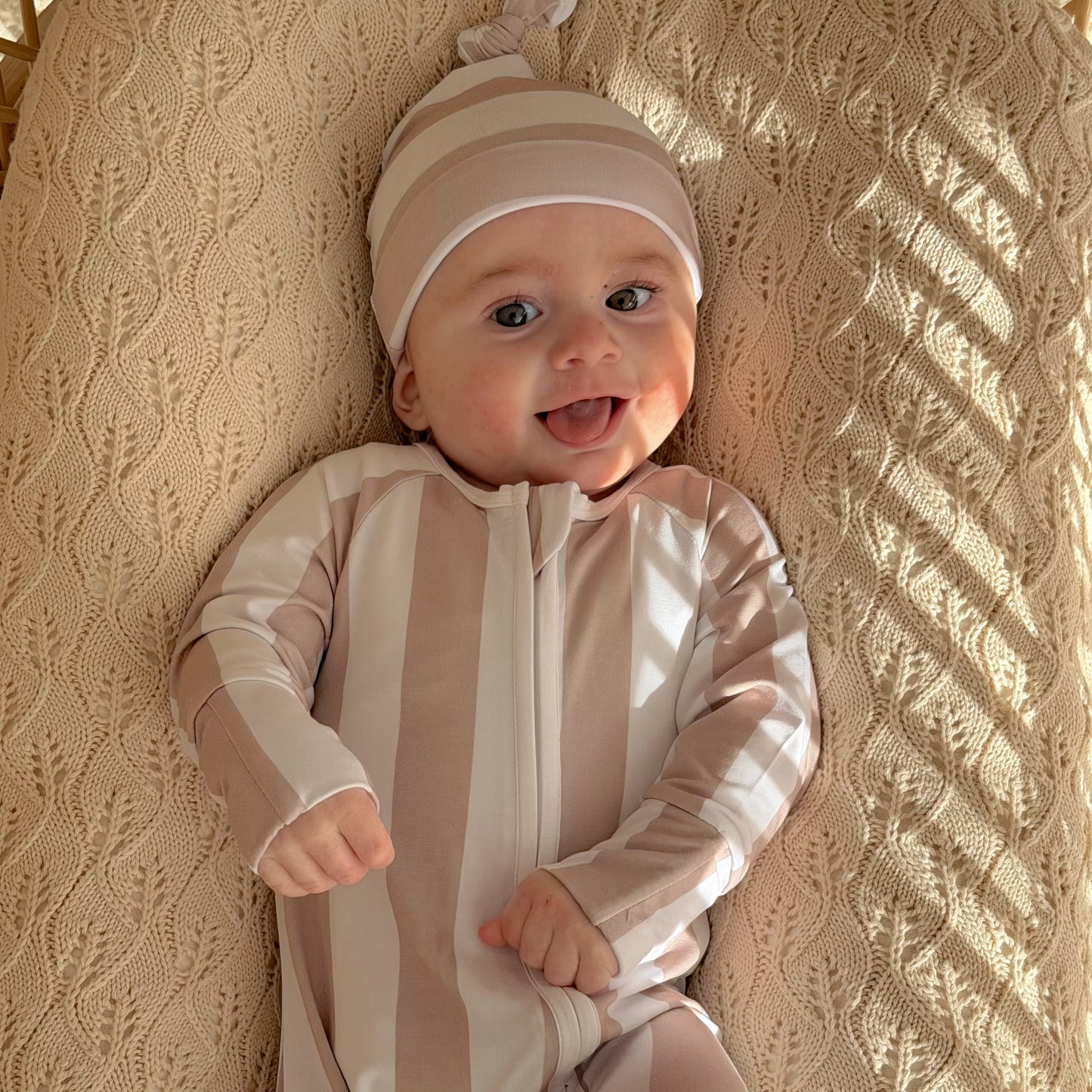 Seashell Stripe Bamboo Onesie