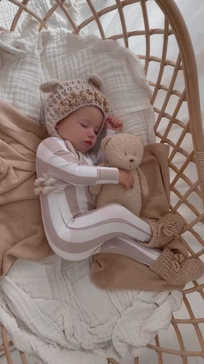 Seashell Stripe Bamboo Onesie
