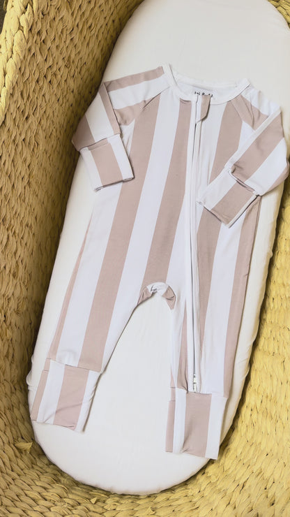 Seashell Stripe Bamboo Onesie UPF 50+